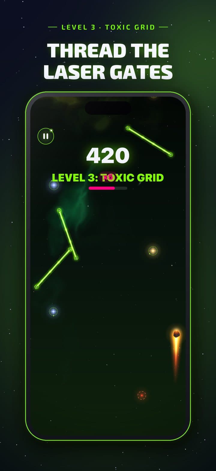 Galactic Rock store screenshot of lasers in the Toxic Grid world